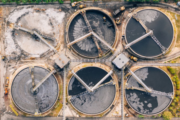Fototapeta na wymiar Aerial drone photography of industrial facilities in Poland, Europe.