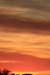 Kansas Sunset out in the country with a colorful sky.