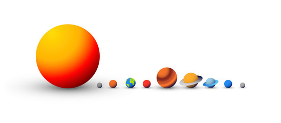 sistema solare, pianeti, proporzioni, dimensioni © xyz+
