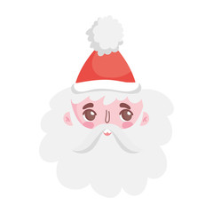 cute santa claus face character happy christmas