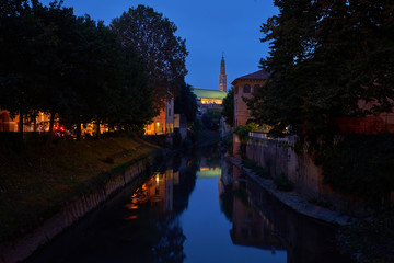 Fototapeta na wymiar Night view of the Palladian Basilica - Vicenza Italy