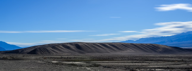 Aerial view of mountains in the desert