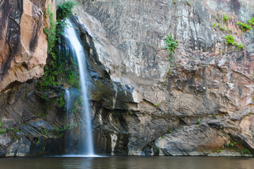 Fototapeta na wymiar waterfall in forest, Travel thailand