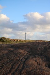 View from Cape Leeuwin water wheel to Cape Leeuwin Lighthouse, Western Australia