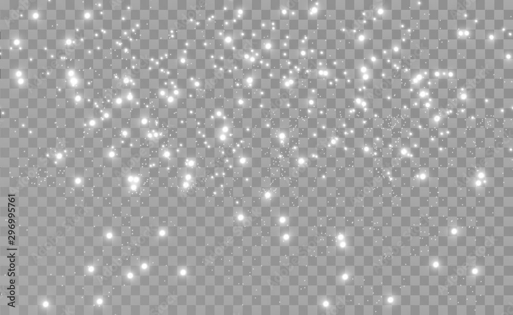 Poster snowfall. a lot of snow on a transparent background. christmas winter background. snowflakes falling