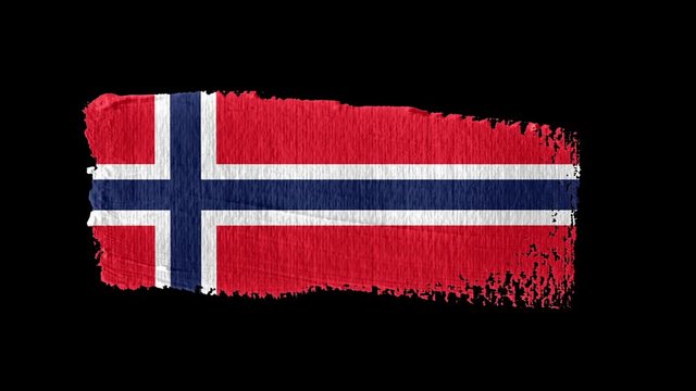 Norway flag painted with a brush stroke
