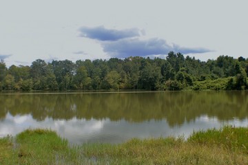 landscape with lake and clouds