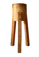 antique pit foot or pylon table butcher trunk. 