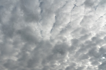 Cloudy sky, white cumulonimbus clouds background