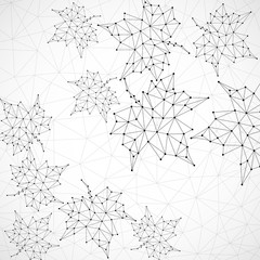 Abstract maple leaves in abstract geometric shape