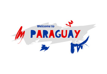 Welcome to Paraguay. Name country template design for greeting card, banner, poster.