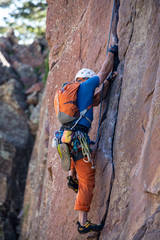 rock climber on the wall