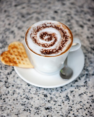 drinking cappuccino