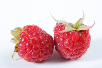 Ripe raspberry isolated on white