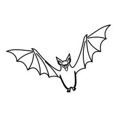bat flying halloween isolated icon vector illustration design
