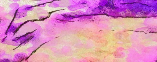 Abstract chaotic watercolor spots and lines on vintage paper. Artistic drawing texture background.