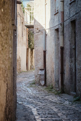 Fototapeta na wymiar Street of the ancient city of Erice. Sicily, Italy