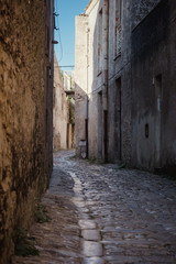 Street of the ancient city of Erice. Sicily, Italy