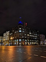 Nevsky  at night zingers house Saint-Petersburg 
