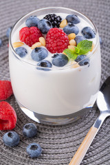 yogurt with a mix of wild berries