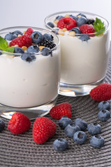 yogurt with a mix of wild berries
