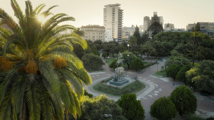 Fototapeta na wymiar San Martin Park, city of La Plata, Argentina. Sunset