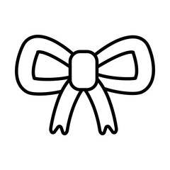 bow decoration celebration merry christmas thick line