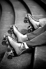 Roller Skates at rest on steps