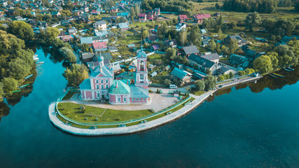 Pereslavl Zalessky. Gold ring of Russia. Forty Saints' Church. Pleshcheyevo lake.