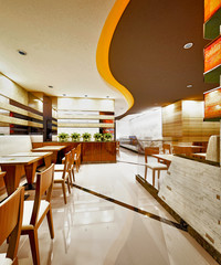 3d render of cafe, retaurant