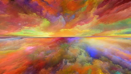 Photo sur Plexiglas Mélange de couleurs Paysage abstrait virtuel