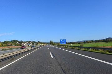 Fototapeta premium A 66 Richtung Gelnhausen-Fulda