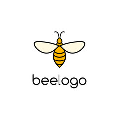 Bee icon vector honey logo illustration. Simple bee icon outline art bumble