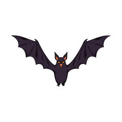 bat flying halloween style pop art vector illustration design