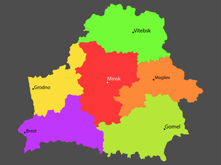 Obraz premium Map of the Republic Belarus Vector illustration eps 10