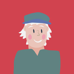  Smiling human icon. Human avatar. Simple cute characters. Cute friendly people. Flat cartoon vector illustration. - Vector