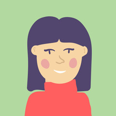  Smiling human icon. Human avatar. Simple cute characters. Cute friendly people. Flat cartoon vector illustration. - Vector