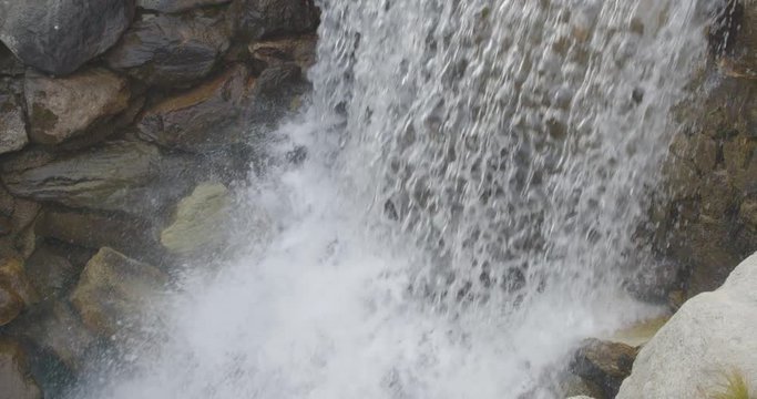 Waterfall in the Swiss Alps. Tiefenbach. Realp. Switzerland