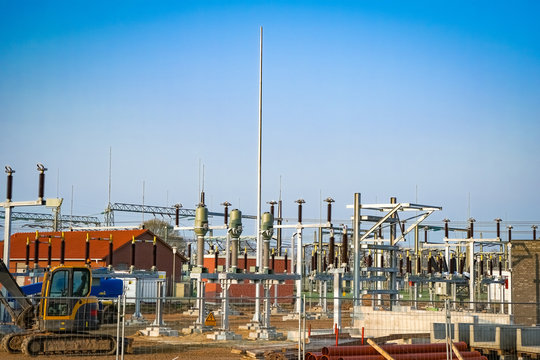 Bauarbeiten an einen Umspannwerk