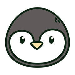 penguin face polar animal bird icon