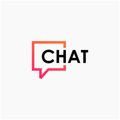 chat lettering with bubble concept. talk, speak, logo template. Chat vector logotype design template.  -vector