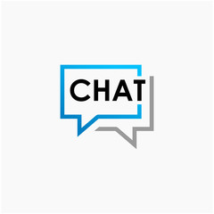 chat lettering with bubble concept. talk, speak, logo template. Chat vector logotype design template.  -vector