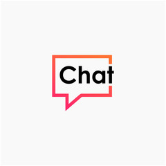 chat lettering with bubble concept. talk, speak, logo template. Chat vector logotype design template.  -vector