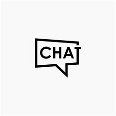 chat lettering with bubble concept. talk, speak, logo template. Chat vector logotype design template.  -vector