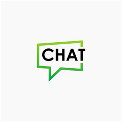 chat lettering with bubble concept. talk, speak, logo template. Chat vector logotype design template.  -vector