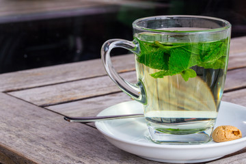 cup of tea with mint