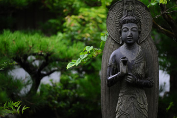 Fototapeta na wymiar statua di buddha nel giardino