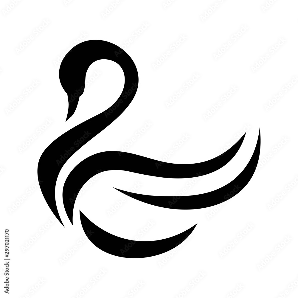 Wall mural swan logo vector