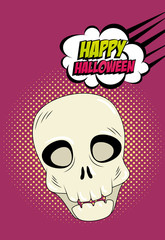 skull dead halloween style pop art vector illustration design