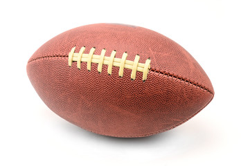 American football ball on a white background